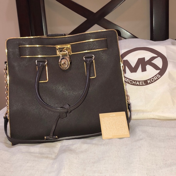 Michael Kors MK Large Saffiano Leather Hamilton - Picture 1 of 8